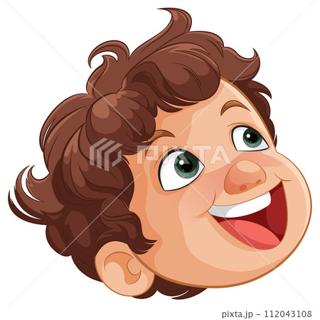 Cheerful Boy with Curly Hair Cheerful Boy with Curly Hair 112043108