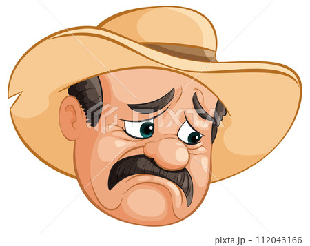 Sorrowful Cowboy Vector Illustration 112043166