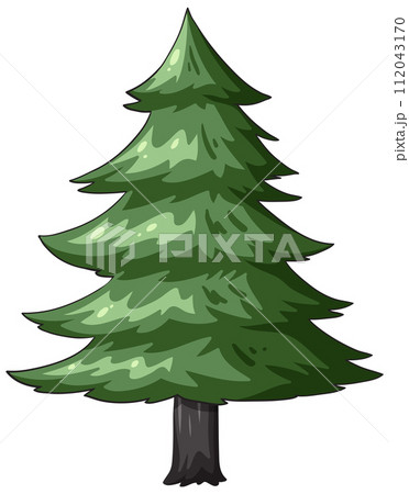 Lush Green Pine Tree Illustration 112043170