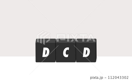 シンプルな背景にブロックとDCDの文字 - 発達性協調運動障害のイメージのバナー素材 - 16:9 112043302