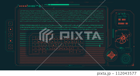Futuristic HUD interface for processing server data. 112043577