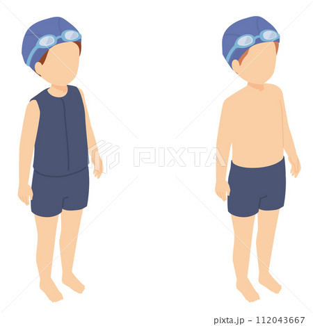 スクール水着を着た子供のイラスト スクール水着を着た子供のイラスト 112043667