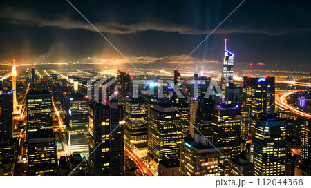 night city view with crossroads and roads, houses night city view with crossroads and roads, houses 112044368