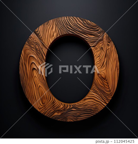 Wooden letter O. Wood font made of sticks, bark...のイラスト素材 [112045425 ...