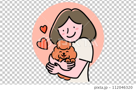 小さな絵画✨トイ•プードルを抱いてる少女 小さな絵画✨トイ•プードルを抱いてる少女