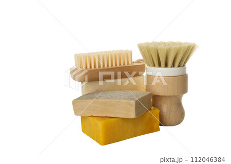 PNG, Soap and brushes, isolated on white background PNG, Soap and brushes, isolated on white background 112046384