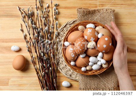 Spring holiday - Easter, concept of Easter with willow 112046397