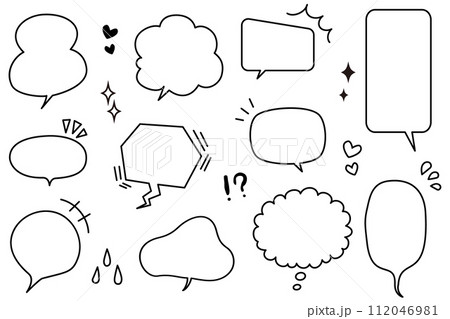 シンプルな吹き出しセット シンプルな吹き出しセット 112046981