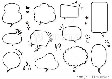 シンプルな吹き出しセット シンプルな吹き出しセット 112046987