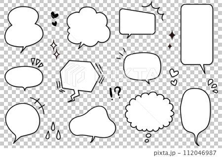 シンプルな吹き出しセット シンプルな吹き出しセット 112046987