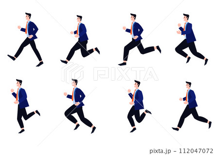 businessman running collection flat style on background 112047072