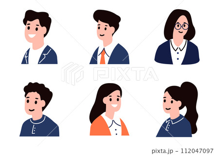 people characters collection flat style on background 112047097