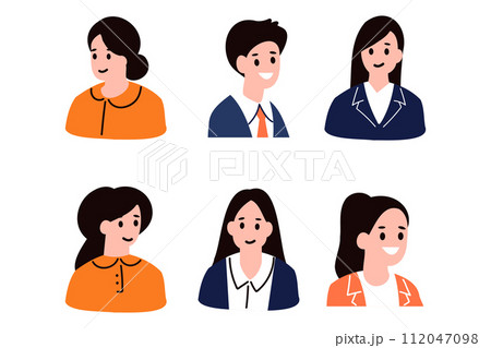 people characters collection flat style on background 112047098