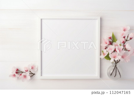 Ai generated Pink bouquet of flowers orchid background on wooden background 112047165