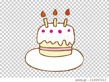 Hand drawn illustration of birthday cake 112047211