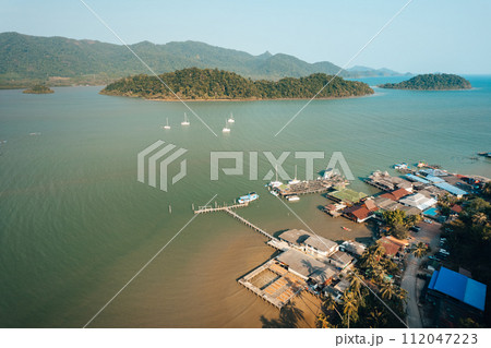 Seaside villages and mangrove forests on the island Seaside villages and mangrove forests on the island 112047223