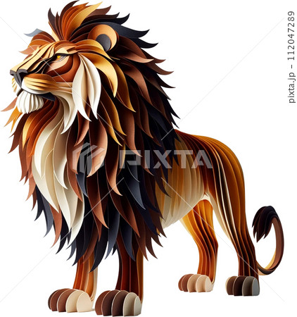 紙細工のライオン 112047289