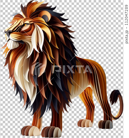 紙細工のライオン 112047289