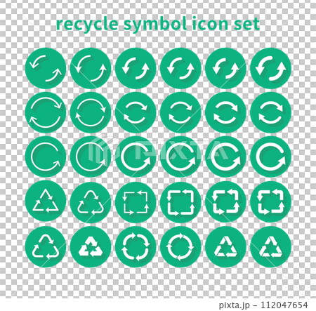 Recycle, cycle, circulation, ecology image icon set (long shadow) Recycle, cycle, circulation, ecology image icon set (long shadow) 112047654