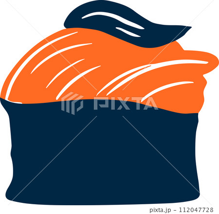 isolate salmon sushi flat style on background 112047728