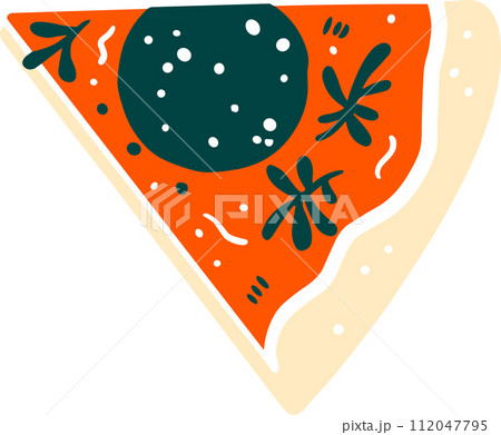 isolate slice of pizza flat style on background 112047795