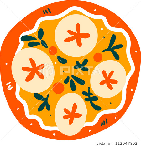 isolate pizza flat style on background 112047802
