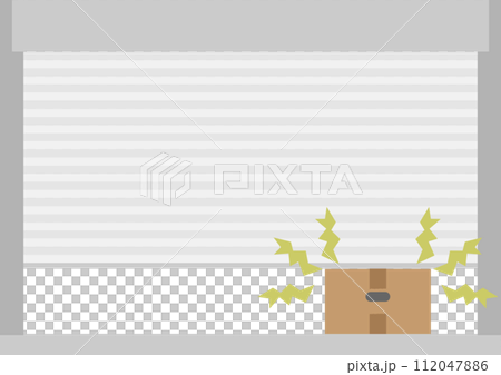 Image material of a cardboard box caught in the shutter 112047886