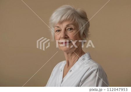 Elegance in Maturity: Portrait of a Middle-Aged...のイラスト素材 [112047953