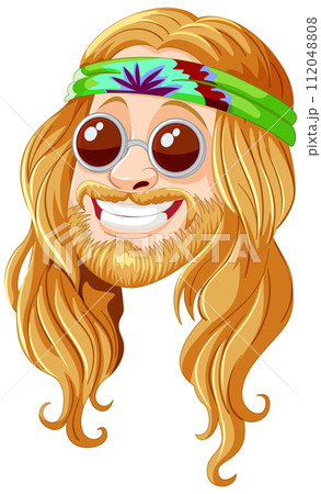 Groovy Hippie Character Illustration 112048808