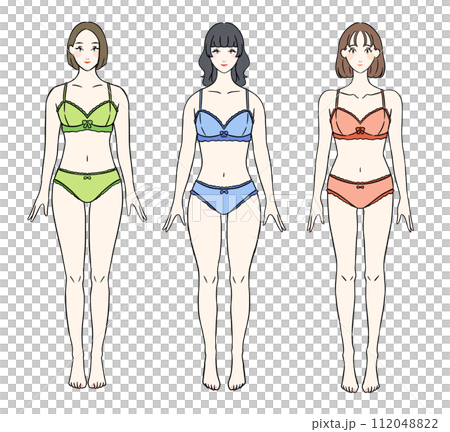 從正面看骨骼不同的女性-內衣ver. 112048822