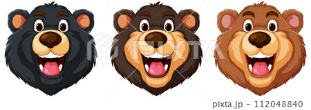 Expressive Bear Faces Vector Set 112048840