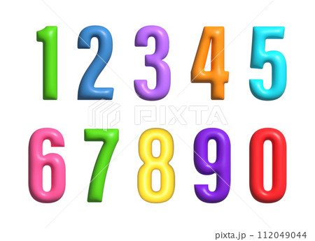 A set of 3d colored numbers. Design for training, websites and applications A set of 3d colored numbers. Design for training, websites and applications 112049044