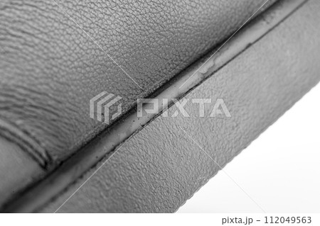 black leather texture with stitching 112049563