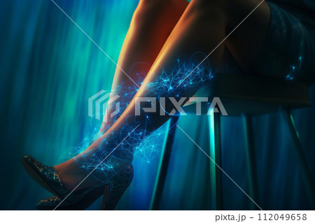 Laser epilation of legs. Skin care. Removal of unwanted hair. Laser epilation of legs. Skin care. Removal of unwanted hair. 112049658