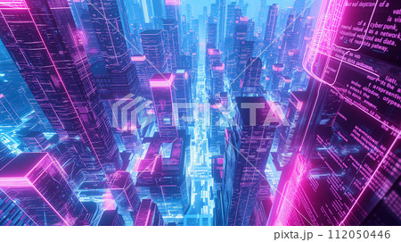 未来都市の夜景 112050446