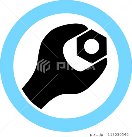 Wrench and Nut Icon in Flat Style. Vector Illustration. 112050546