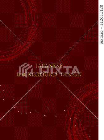 見出しの入った伝統的な和柄デザイン背景素材 112051129