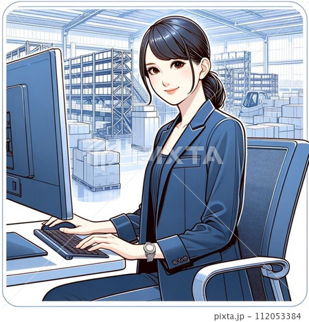 女性作業者のイラスト素材 [112053384] - PIXTA