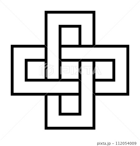 Solomons knot geometric interlacing of squares in one line Solomons knot geometric interlacing of squares in one line 112054009