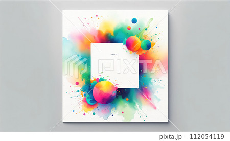 Abstract Holi festival watercolor design 112054119