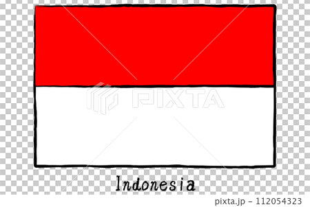 印尼世界模擬手繪風格旗幟 112054323