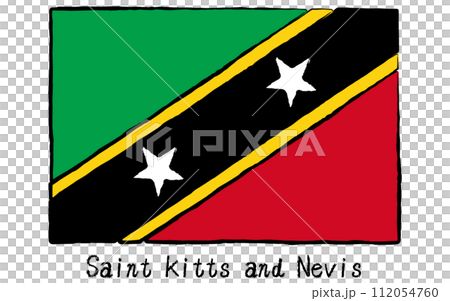 Analog hand-drawn style flags of the world, Saint Kitts and Nevis Analog hand-drawn style flags of the world, Saint Kitts and Nevis 112054760