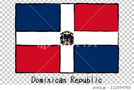 世界多明尼加共和國的模擬手繪風格旗幟 世界多明尼加共和國的模擬手繪風格旗幟 112054768