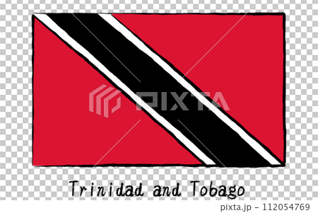 世界特立尼達和多巴哥的模擬手繪風格旗幟 112054769
