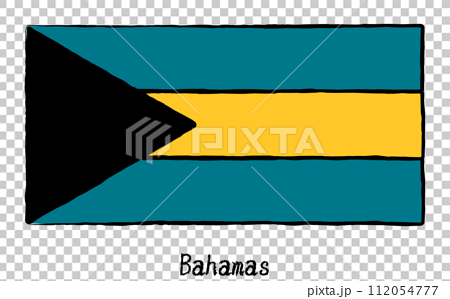 アナログ手描き風　世界の国旗、バハマ 112054777