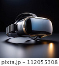 Virtual reality glasses on dark background. 112055308