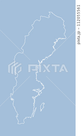 Vector outline map Sweden, line border country Vector outline map Sweden, line border country 112055561