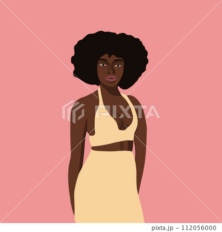 Vector illustration of a black african woman. 112056000
