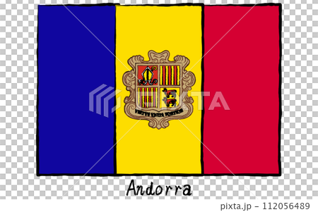 世界安道爾的模擬手繪風格旗幟 112056489