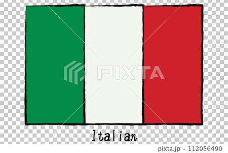 世界義大利的模擬手繪風格旗幟 112056490